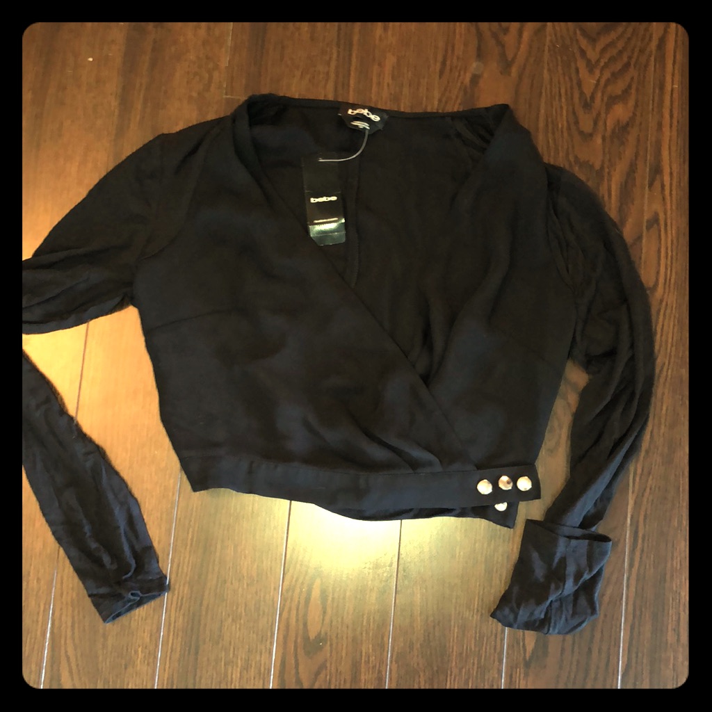 Bebe Crop Wrap Top